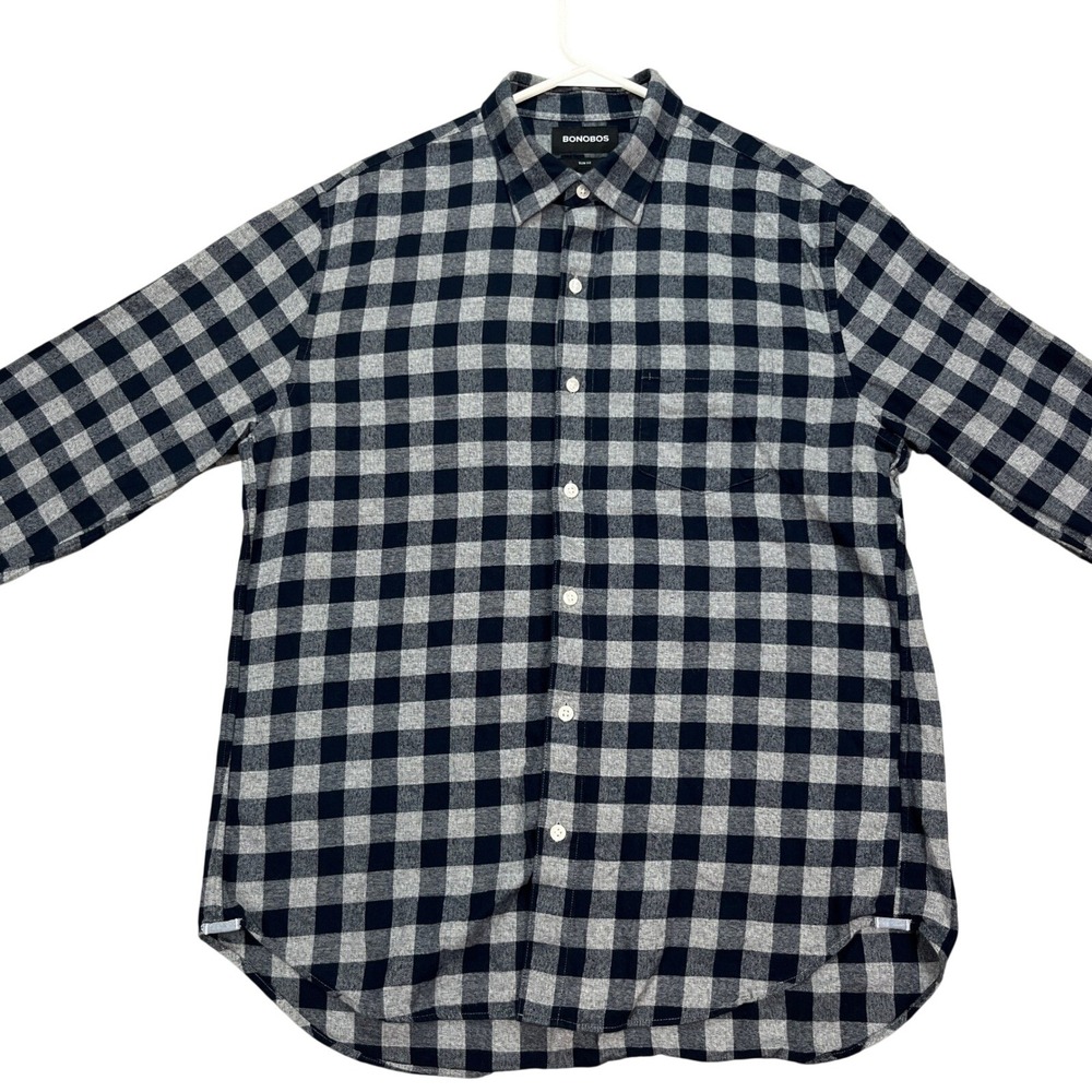 Bonobos Shirt Mens Large Slim Fit Long Sleeve Buffalo Plaid Button Down Flannel